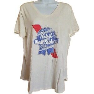 Maurices Pabst Blue Ribbon T-Shirt L Beach Concert Large Pub Crawl Dive Bar